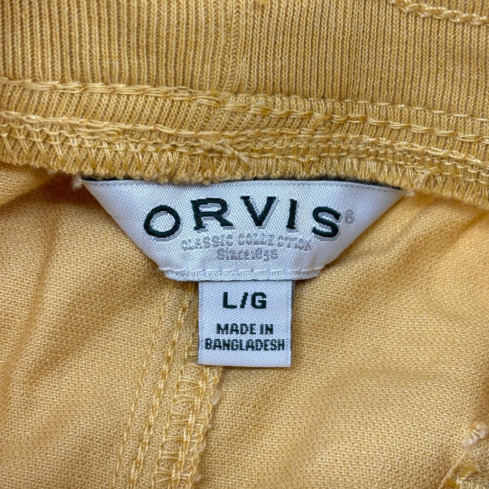 Orvis Shorts Womens Size L Yellow Pull On Drawstring Pockets Cotton Lyocell - Picture 2 of 9